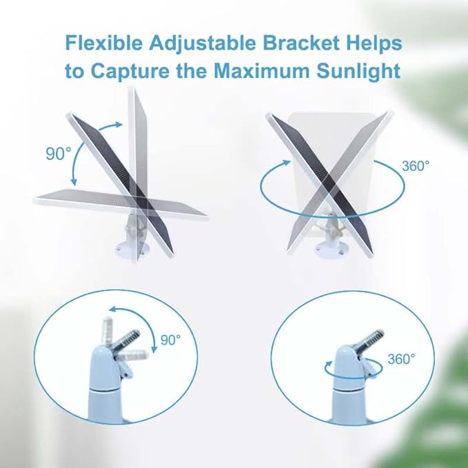 Solar Panel for Arlo Essential/XL Spotlight Cam (1st Gen), Essential 2K/2K XL (2nd Gen,3rd Gen), with 13FT Micro USB & Type-C Cables, 360° Adjustable Aluminum Mount, 2 Pack