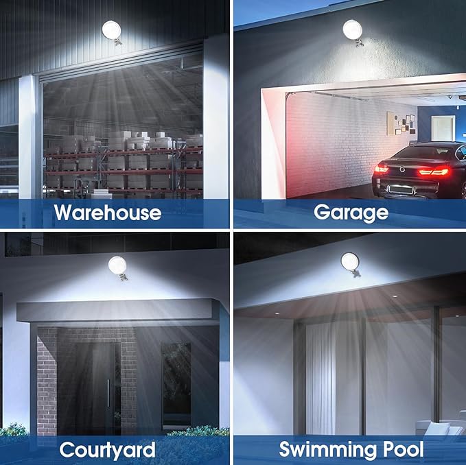 2 Pack 150W LED Barn Light, 20000LM Dusk to Dawn Outdoor Light, Yard Light Security Lights with 150ยฐ Adjustable Angle Photocell, IP66 Waterproof 6500K for Farm/Shop/Street/Garage