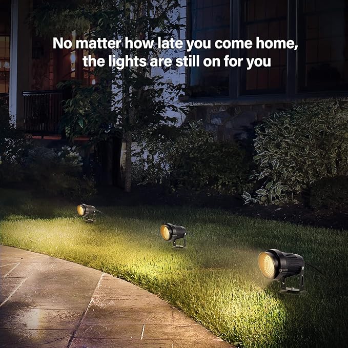 LemonBest Landscape Lights - 5W 110V Outdoor Spotlight - Waterproof IP65-3000K Warm White LED Landscape Lights - 5ft Cable for Yard Garden Patio Driveway House (Include Spike) (2 Pack)