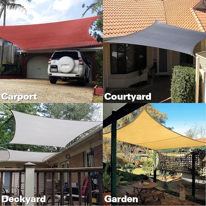 KANAGAWA 10'X18' Cream Custom Size Sun Shade Sail Rectangle UV Block Canopy Cover for Patio Backyard Lawn Garden Outdoor (Customized Available)