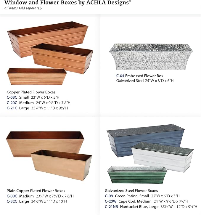 Achla Designs C-21NB Window Box, Large, Blue