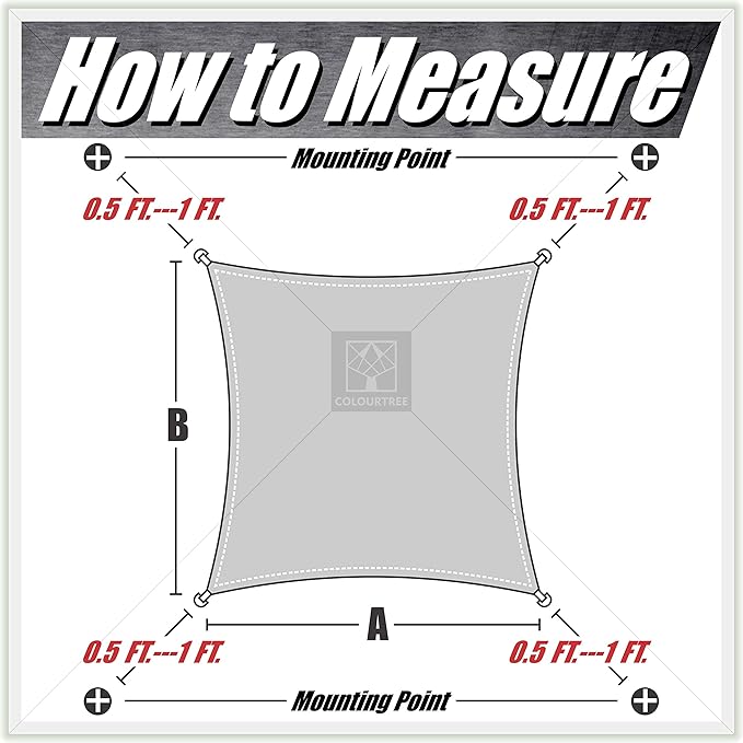 ColourTree TAPR1616 Custom Size 17' x 24' Green Sun Shade Sail Canopy UV Block UPF50βRectangle - Commercial Standard Heavy Duty - 190 GSM - 3 Years Warranty
