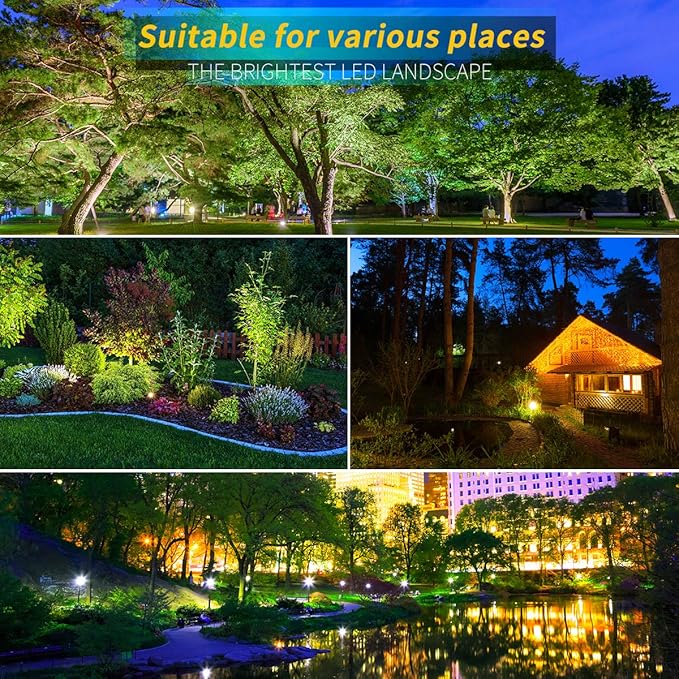 LED Landscape Lights,5W 120V AC Outdoor Pathway Garden Yard Spotlight,IP65 Waterproof Garden Flood Light,Outdoor Spotlight with Stake,UL Cord 5-ft with Plug (Pack of 1, Daylight White)