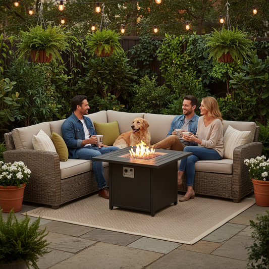 Matching Wicker Patio Sofa Sets with Fire Pit Tables to Your Outdoor Space: A Practical Size and Style Guide for Small Patios, Large Backyards, and Everything In Between