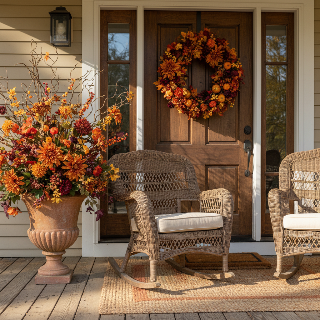 UV Resistant Artificial Fall Flowers for Your Outdoor Porch on a Budget: How to Get Stunning Autumn Curb Appeal Without Spending Over $50