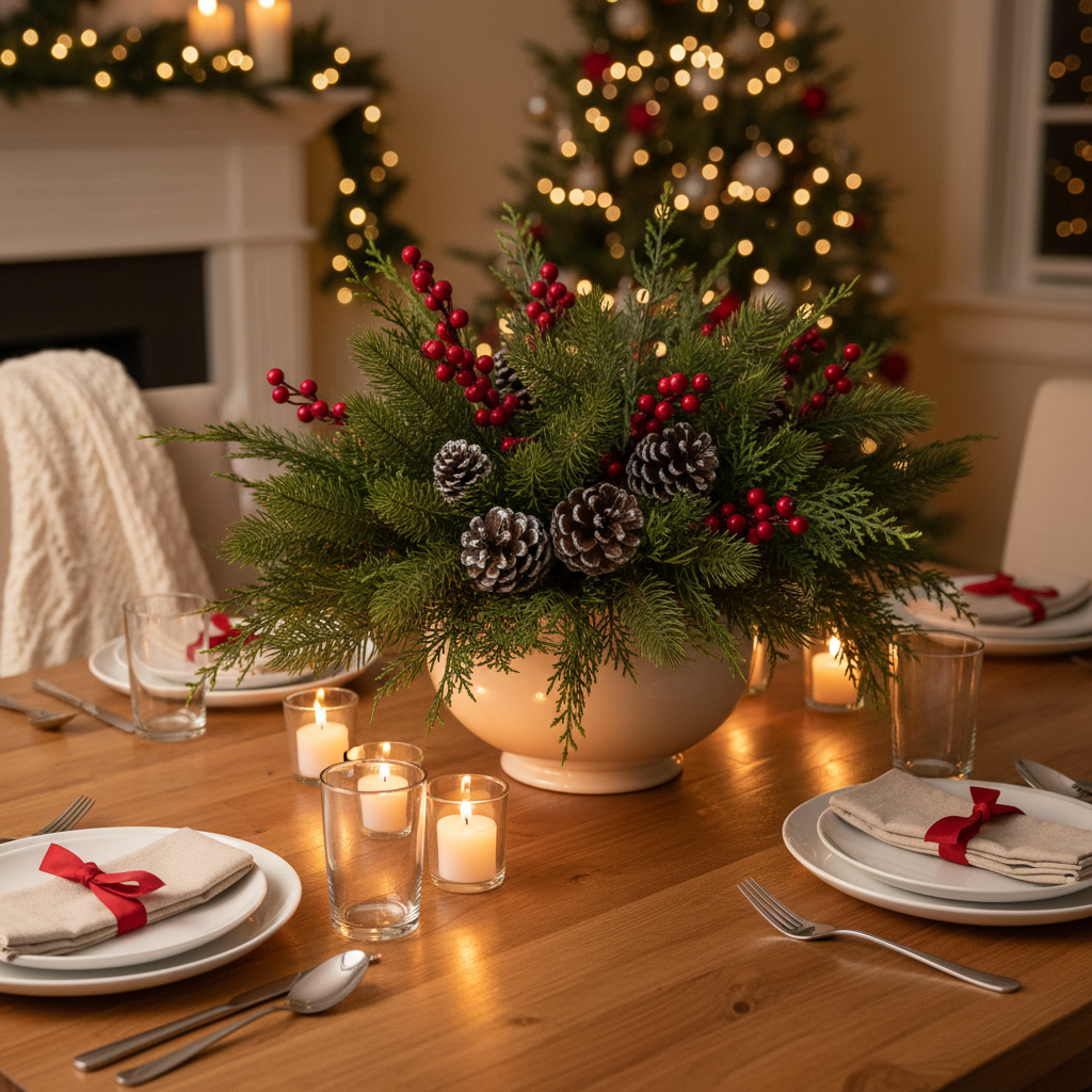 Why Your Faux Pine Cedar Stem Holiday Table Arrangement Falls Flat — and How to Fix It Without Buying All New Decor