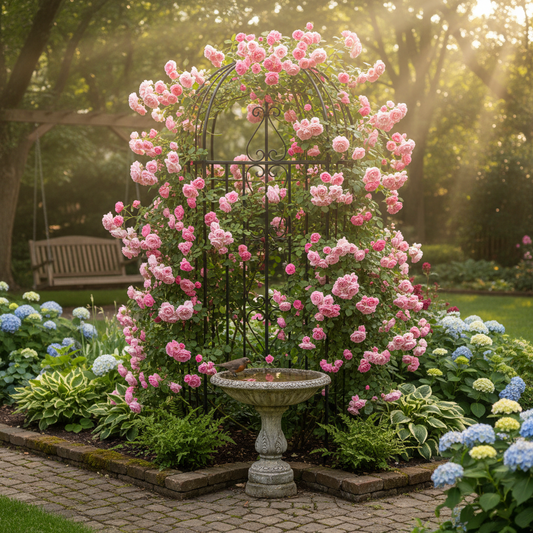 Small Space, Big Impact: How to Use a Bird Bath and Garden Trellis in Your Backyard
