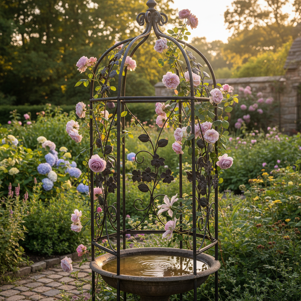 How to Care for Your Decorative Bird Bath Garden Trellis with Climbing Flowers: A Season-by-Season Maintenance Guide That Extends Its Life