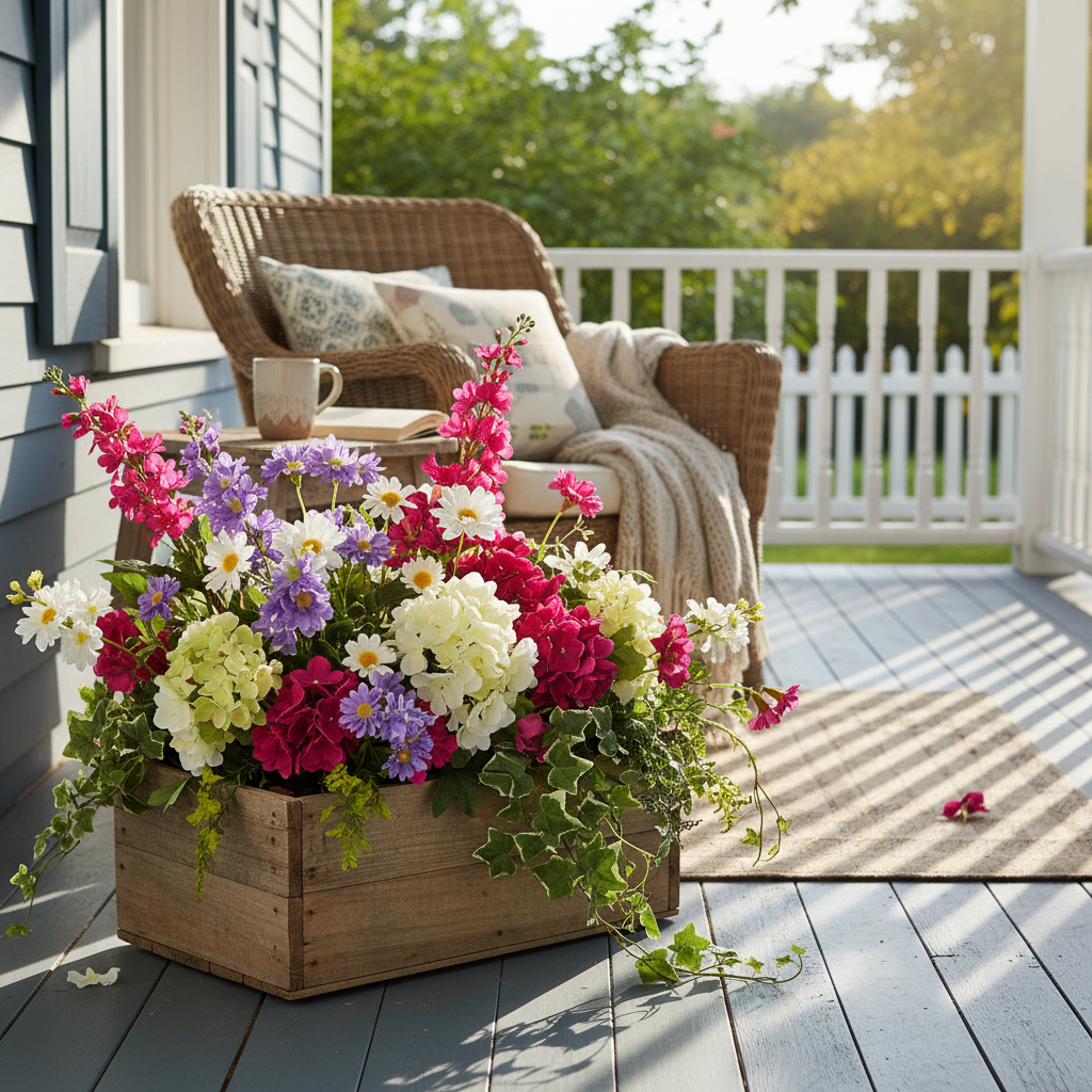 How Outdoor Living Trends Reshaped Porch Décor: The Rise of UV Resistant Artificial Flowers in Outdoor Planters