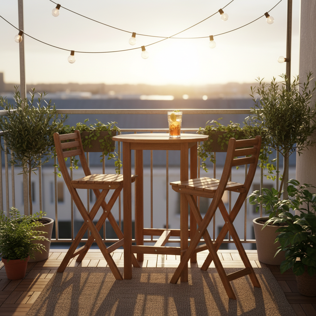 Outdoor Patio Bar Set Acacia Wood Balcony on a Tight Budget: A Relaxing Al Fresco Happy Hour You Can Create Without Spending a Fortune