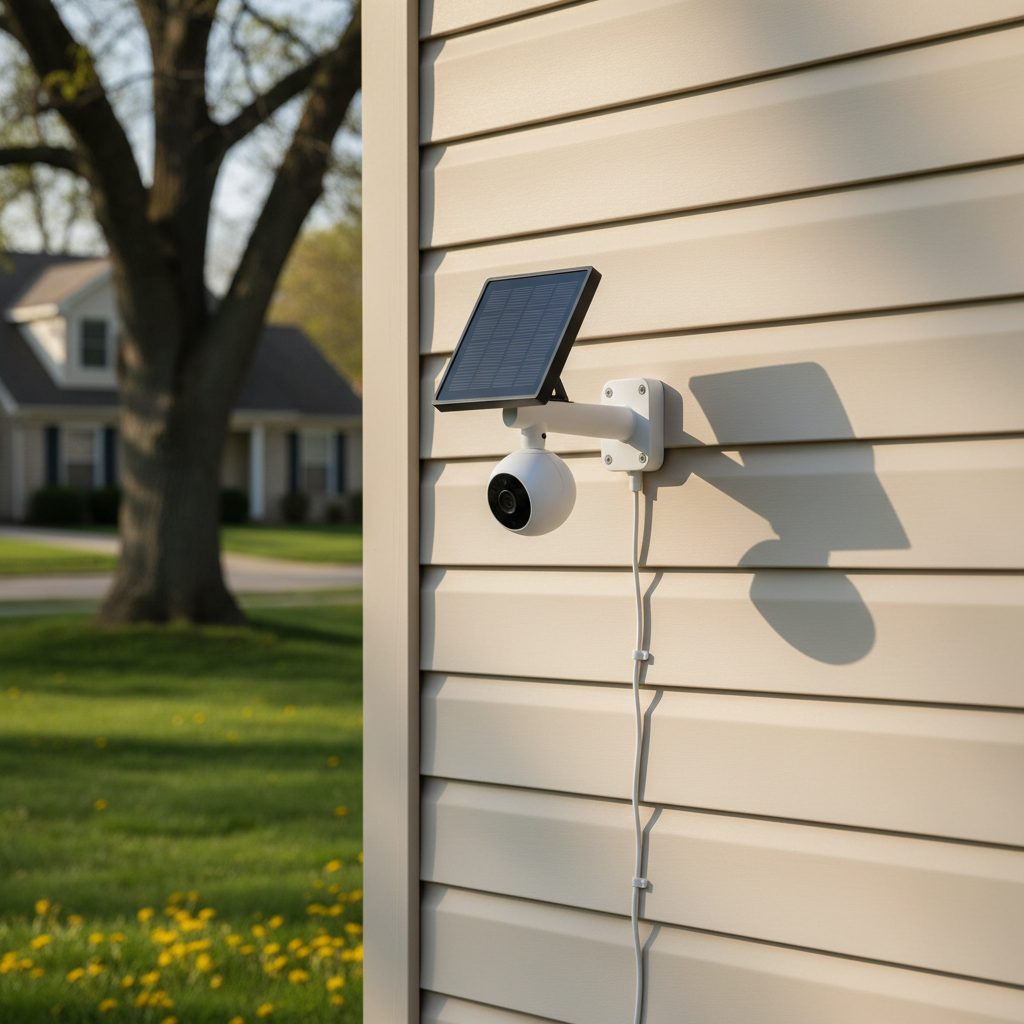 A Solar Panel Camera Wall Mount with Adjustable Angle You Only Need Once: Poor Sun Exposure, Not Hardware Wear