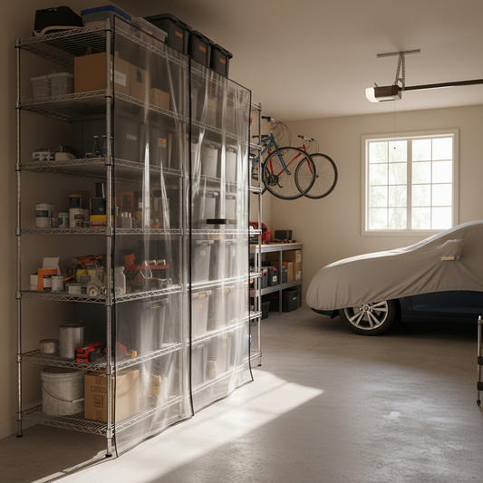 Real Garage Protection, Not Just Dust Flaps: What Produces Dry, Organized Storage with a Waterproof Wire Shelf Cover