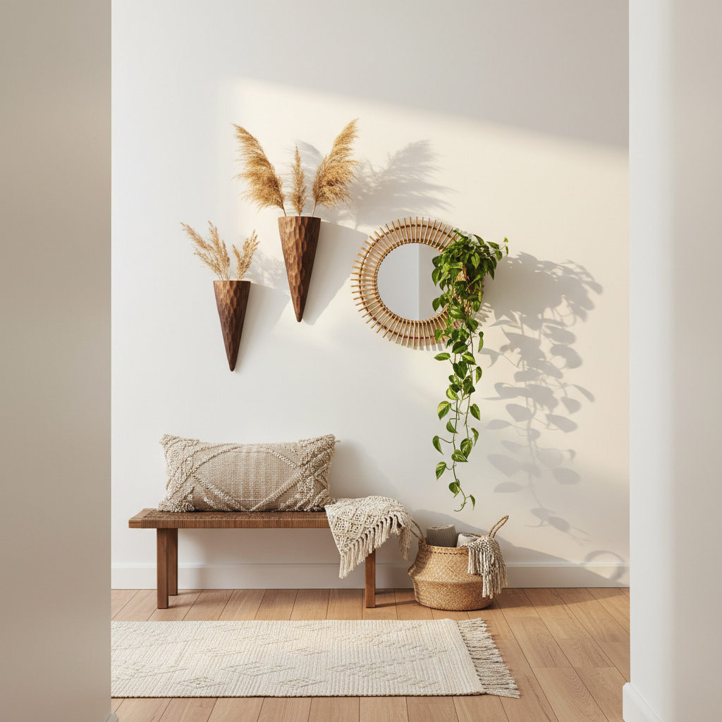Boho Home Entryway Decor That Actually Works in Narrow Hallways: The Case for Wooden Wall Vases