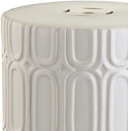 Safavieh Melody Glazed Ceramic Decorative Garden Stool, Cream