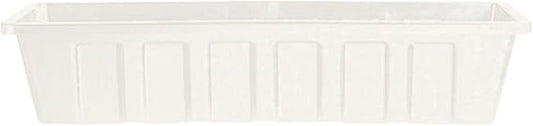 Root & Vessel Poly-Pro Plastic Flower Box Planter, White, 36-Inch