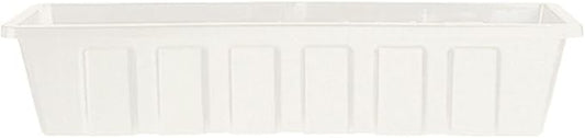 Novelty Poly-Pro Plastic Flower Box Planter, White, 18-Inch