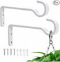 6 Inch 2 Pack Heavy Duty Outdoor Plant Hangers for Hanging Baskets, Iron Hanging Plant Brackets, Metal Plant Wall Hooks for Lantern, Bird Feeder, Windchime, White