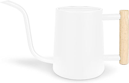 Watering Can Indoor Plants, 35 oz/1000 ml Metal Stainless Steel Watering Can Pot with Long Spout for Indoor House Plants Bonsai Outdoor Garden Flower Decorative (White)