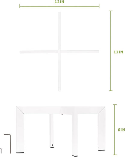 IZIDDO Plant Stand Indoor Outdoor, Metal Mid-Century Pot Stand, Modern Plant Holder Rattan Flower Plant Stool, Low Short Plant Stands for Indoor Fit 5-12 Inch Pot, (Pot & Plant Not Included), White, 4