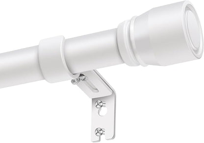 1” Diameter Curtain Rods Itself is 30 to 144 inch 2 Pack Fit 30-142 inch, 66 to 120 inch Window with Heavy Duty Adjustable Rod Matte White Splicing Metal Extra Long Curtain Rod for Windows