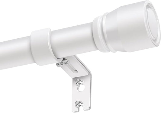 1” Diameter Curtain Rods Itself is 30 to 144 inch 2 Pack Fit 30-142 inch, 66 to 120 inch Window with Heavy Duty Adjustable Rod Matte White Splicing Metal Extra Long Curtain Rod for Windows
