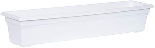 Root & Vessel 16362 Countryside Flower Box Planter, 36-Inch, White.