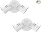 Lithonia Lighting HomeGuard 2-Light LED Outdoor Flood Lights, Wall or Ceiling Mount Outdoor Lights, 4000K Cool White, Round Heads, White, 2-Pack (HGX LED 2RH 40K 120 WH CP2 M2)