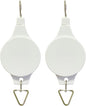 Pack Plant Hook Pulley, Retractable Plant Hanger Easy Reach Hanging Flower Basket for Garden Baskets Pots and Birds Feeder Hang High up and Pull Down to Water Or Feed (White 2Pack)