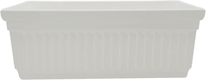 The HC Companies Venetian Window Planter Box w/Drain Plug - Long Planter Box for Windowsills, Balconies & More - Plastic Rectangular Outdoor Planters for Herbs & Flowers (18" White, Pack of 1)