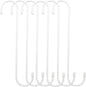 6 Pack 12 inch Extra Large S Hooks White Heavy Duty Plant Hanging Hooks Long S Shaped Extension Hooks for Kitchenware,Utensils,Pergola,Closet,Flower Basket,Garden,Patio,Indoor Outdoor Uses