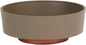 The HC Companies 8 Inch Round Plastic Succulent Capri Bowl 8"x8"x3" in Artisan Taupe with Copper Bottom Color