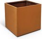 Corten Steel Planter Box Metal Outdoor Planter Large Square Cube Rustic 32 Inch Planter Pot for Commercial Residential Tall Plant Patio Deck and Backyard