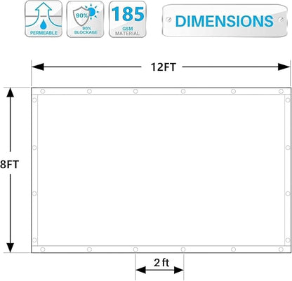 90% Shade Cloth Sun Shade Fabric Privacy Screen Shade Cover for Patio Garden Pergola Shade Cover Canopy with Gromments