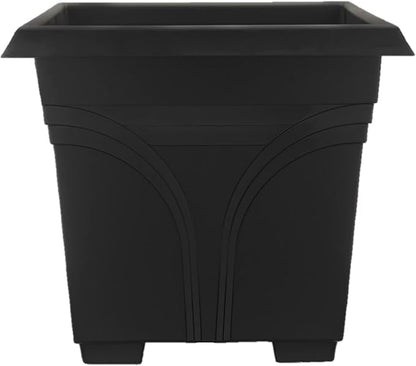 Southern Patio 36 Inch Rectangular Indoor Outdoor Medallion Hanging Windowsill Garden Box Planter, Black (2 Pack)