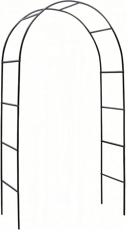 Garden Arch Trellis Metal Garden Arbor for Various Climbing Plant, Wedding Arches for Ceremony Decoration Outdoor Lawn Backyard, 7'8" H x 4'5" W, Dark Green