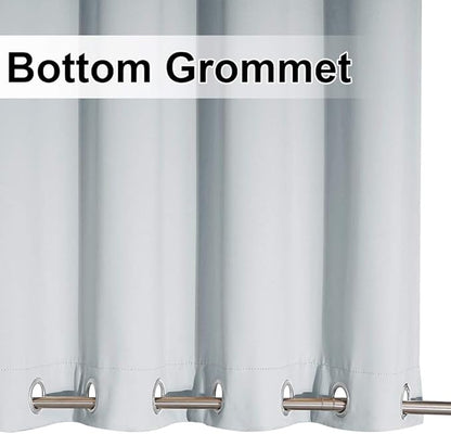 NICETOWN 2 Panels Outdoor Curtains with Rustproof Grommet on top and Bottom for Patio Waterproof, Windproof Privacy Outdoor Living Dividers for Valley/Cabana, W52 x L84, Greyish White