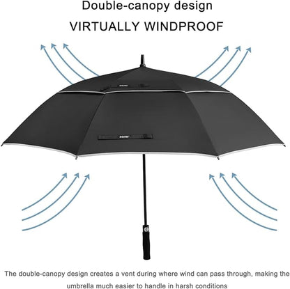 G4Free 47/54/62/68/72 Inch Automatic Open Golf Umbrella Oversize Extra Large Double Canopy Vented Windproof Waterproof Stick Umbrellas