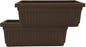 The HC Companies 18 Inch Venetian Window Planter Box with Drainage Plug, Lightweight UV-Resistant Plastic Indoor & Outdoor Planters, 2-Pack Flower Box for Garden & Home Decor, Chocolate