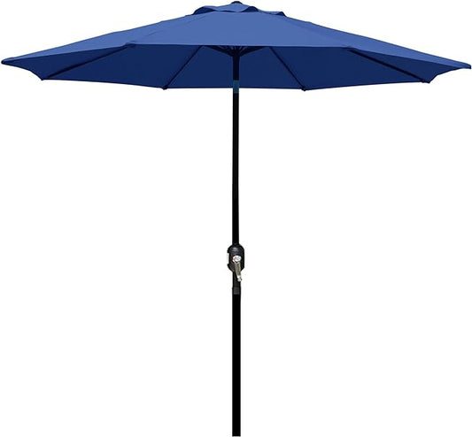 Blissun 9' Outdoor Patio Umbrella, Outdoor Table Umbrella, Yard Umbrella, Market Umbrella with 8 Sturdy Ribs, Push Button Tilt and Crank