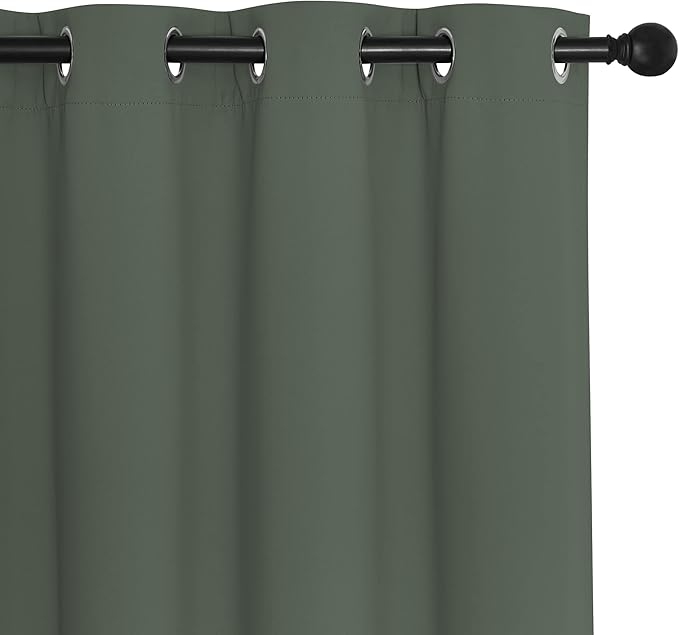 NICETOWN Blackout Curtains for Sliding Glass Door Room Divider Noise Reduce Curtain Panel Portable Window Screen Sliding Partition, W100 x L102 inches, 1 Panel, Dark Mallard