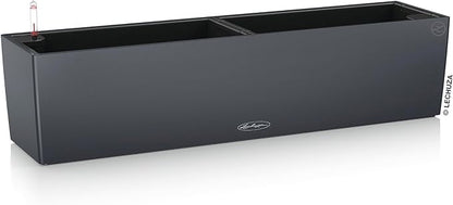 Lechuza 15683 Balconera Color 80 Self-Watering Planter for Indoor and Outdoor Use, 31" x 7" x7", Slate Matte