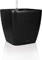Dexceder 13x12 Self Watering Planter with Wheels Indoor Outdoor, Inner Mat Design, Thickened Large Floor Standing Flower Plant Pot with Water Level Indicator (Black Matte)