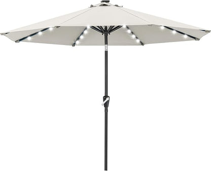 ABCCANOPY 10FT Durable Solar Led Patio Umbrellas with 32LED Lights (Light Beige)