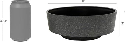The HC Companies 8 Inch Round Plastic Succulent Capri Bowl Decorative Indoor Flower Succulent Planter Pot with Drain Plug Hole, Artisan Taupe with Copper Bottom Color (2 Pack)