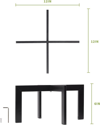 IZIDDO 4 Pack Plant Stand Indoor Outdoor,Metal Mid-Century Pot Stand,Modern Plant Holder Rattan Flower Plant Stool,Low Short Plant Stands for Indoor Fit 5-12 Inch Pot,Black(Pot & Plant Not Included)