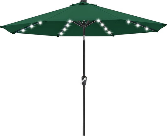 ABCCANOPY Durable Solar Led Patio Umbrellas with 32LED Lights 11FT (Deep Green)
