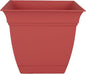 The HC Companies Eclipse Square Plastic Planter w/Attached Saucer - Outdoor & Indoor Plant Pot with Drainage Holes - Lightweight, UV-Resistant Plastic Pots for Plants (6" Rose, Pack of 1)
