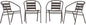 Flash Furniture Lila Metal Restaurant Stack Chairs with Metal Slats, Set of 4, Bronze
