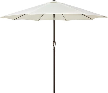 Blissun 9' Outdoor Patio Umbrella, Outdoor Table Umbrella, Yard Umbrella, Market Umbrella with 8 Sturdy Ribs, Push Button Tilt and Crank