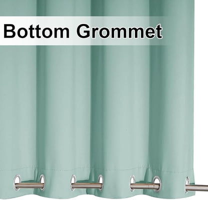 NICETOWN 2 Panels Weighted Outdoor Curtains 95 inch Long, Stainless Grommet Top & Bottom, Waterproof & Windproof Thermal Insulated Sun Blocking Privacy Curtains for Gazebo/Pergola, Aqua Blue, 52" W